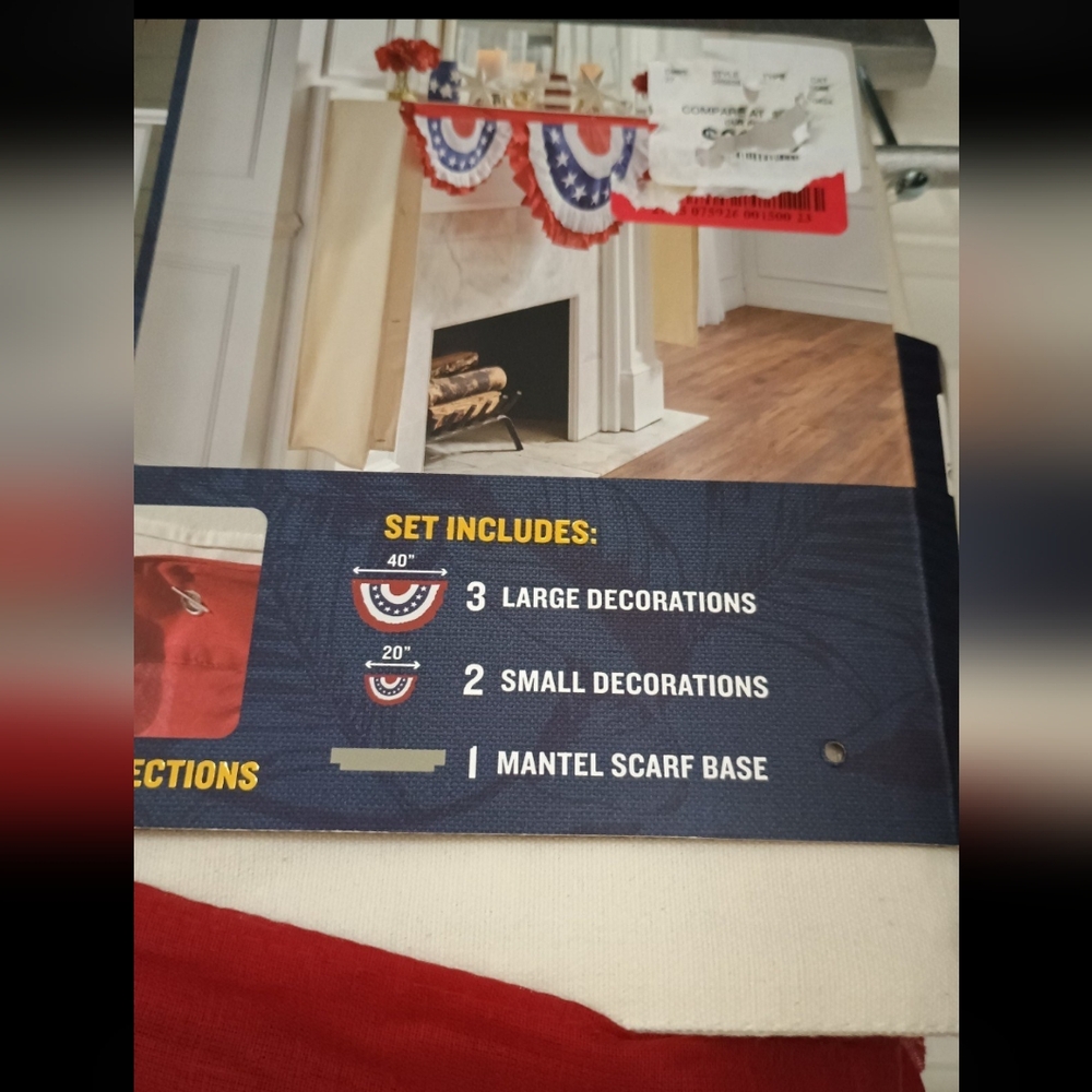 6 PIECE Tommy Bahama Patriotic Flag Bunting 4th July NEW - Picture 3 of 3